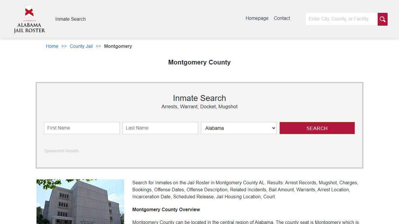 Montgomery County | Alabama Jail Inmate Search